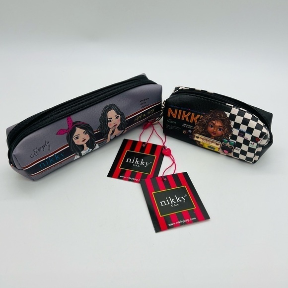 NIKKY BY NICOLE LEE SET OF 2 TRAVEL/COSMETIC ZIPPERED POUCHES NWT - Picture 7 of 14